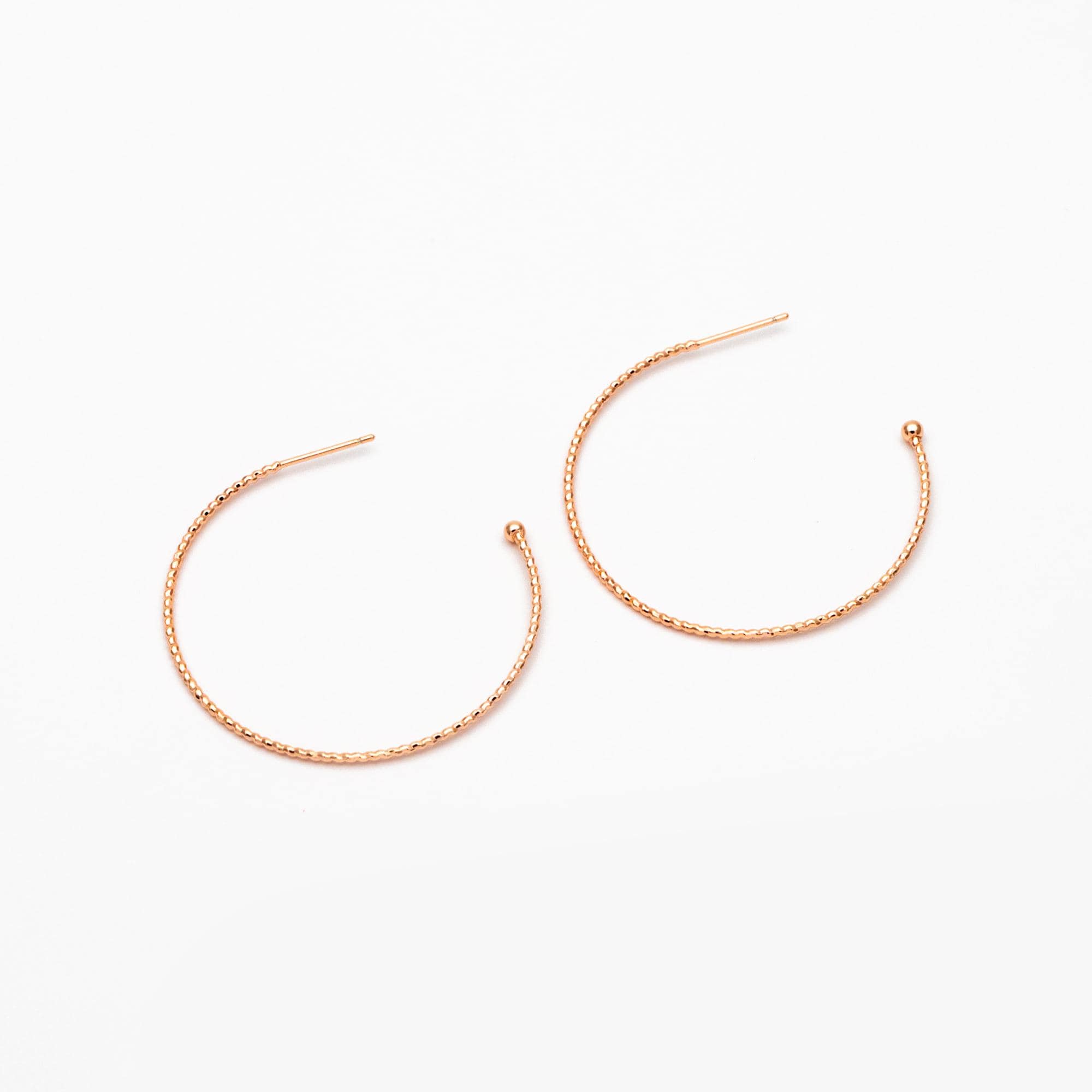 10pcs Large Circle Stud Earrings, Gold/ Rhodium plated Geometric Hoop Earring, 40/ 48mm (GB-1261)